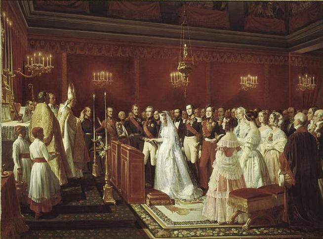 Mariage de Louis Charles Philippe Raphal d'Orlans avec Victoire de Saxe-Cobourg-Kohary